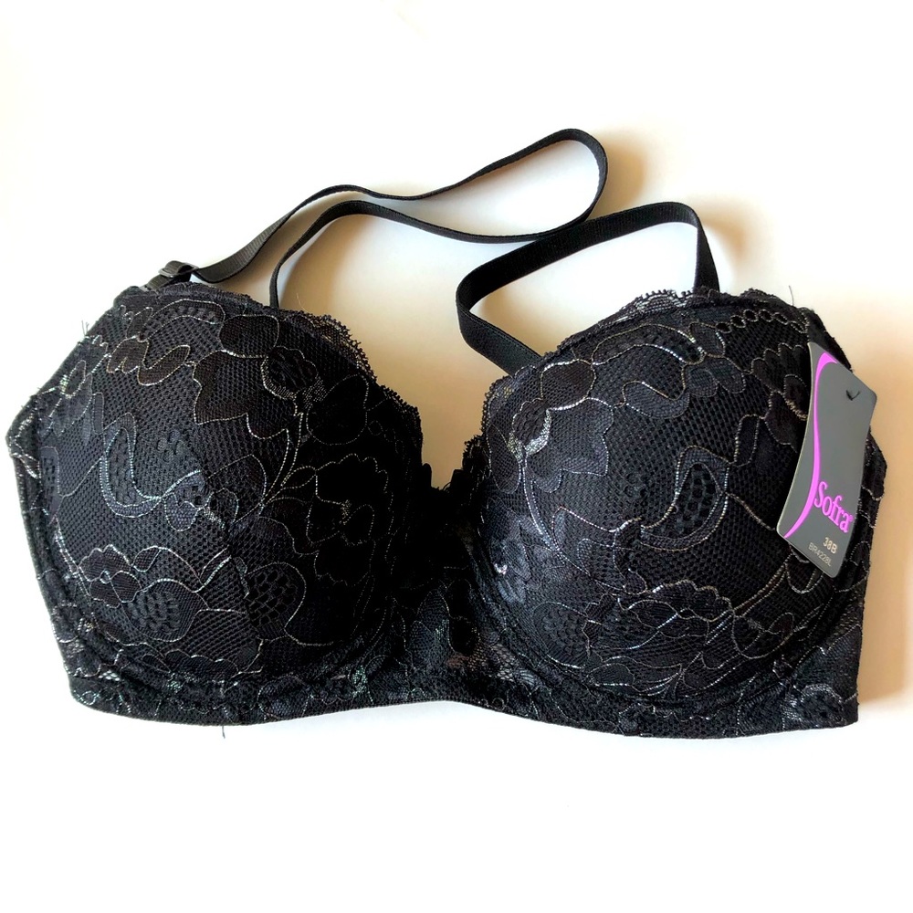 Sofra Black Lace Bra 38B
